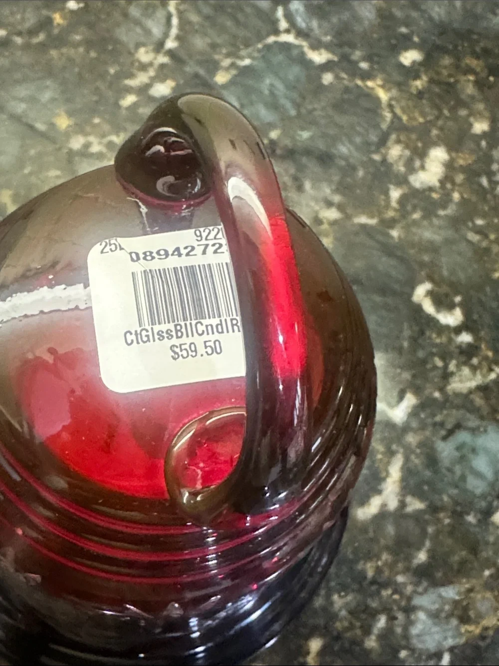 Pottery Barn Ruby Red Cut Glass Decorative Bell Candle
